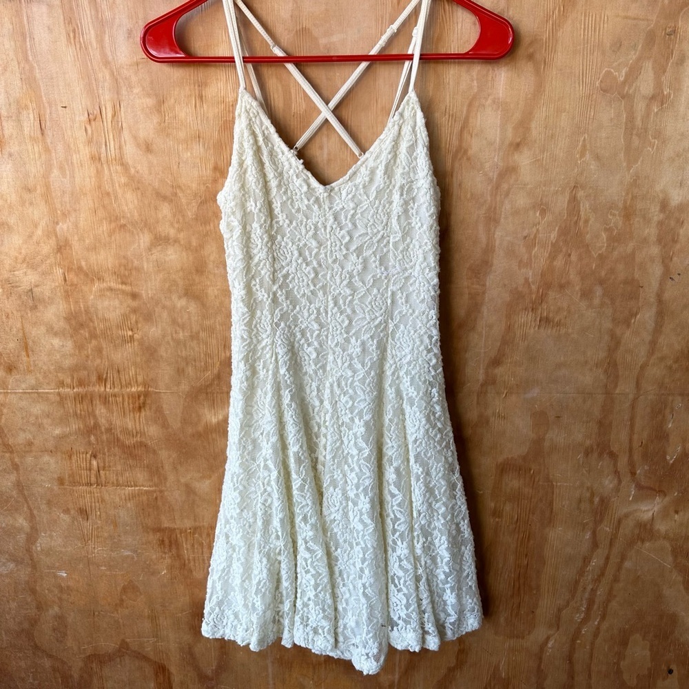 American Eagle off white tank lace Mini Dress Homecoming Y2K